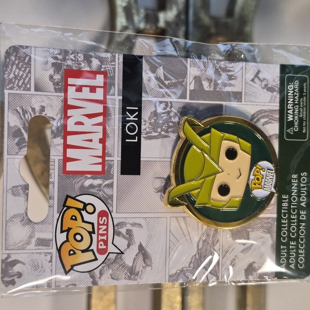 Funko × Marvel LOKI Pop! Pin with Green and Gold